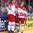 COLOGNE, GERMANY - MAY 9: Denmark's Patrick Russell #60 celebrates with Mikkel Aagaard #42 and Mathias Bau #50 after scoring a second period goal against Slovakia during preliminary round action at the 2017 IIHF Ice Hockey World Championship. (Photo by Andre Ringuette/HHOF-IIHF Images)

